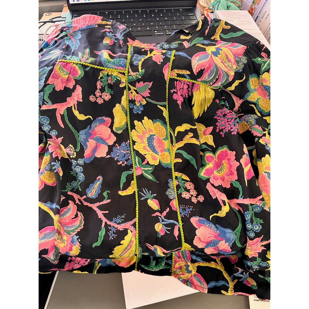 Anthropologie, Anacortes Silk Blouse Banjanan 100% Silk Sz XS - Picture 5 of 10
